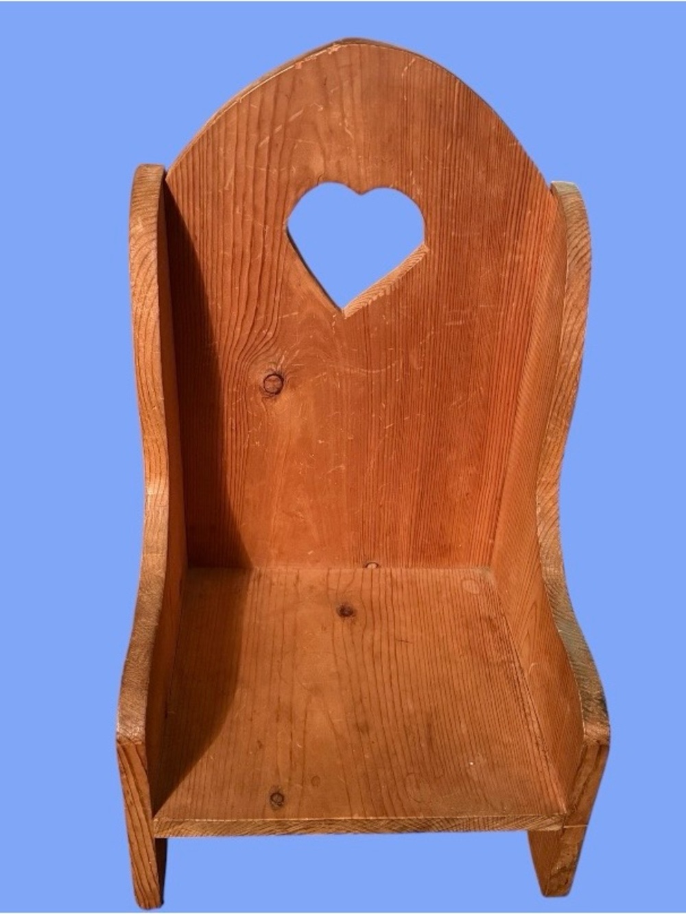 Vintage ~ Wooden Homemade Chair ~ Decorative ~ Handcrafted ~ Heart Shape Cutout